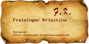 Freisinger Krisztina névjegykártya